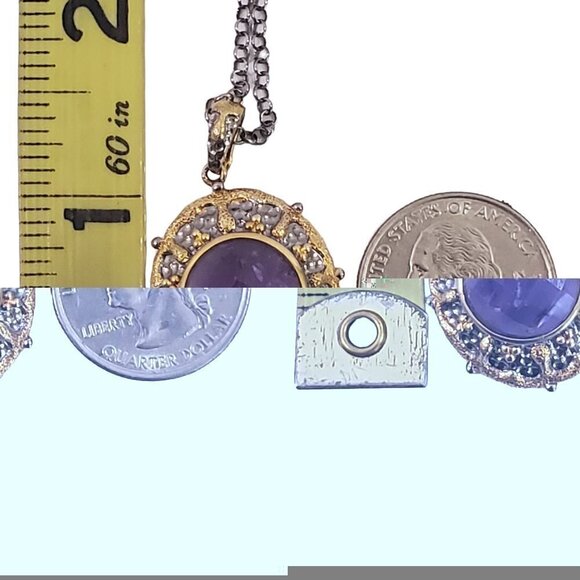 HSN Gold Vermeil .925 Sterling Silver Amethyst Pendant & Necklace - Picture 16 of 16